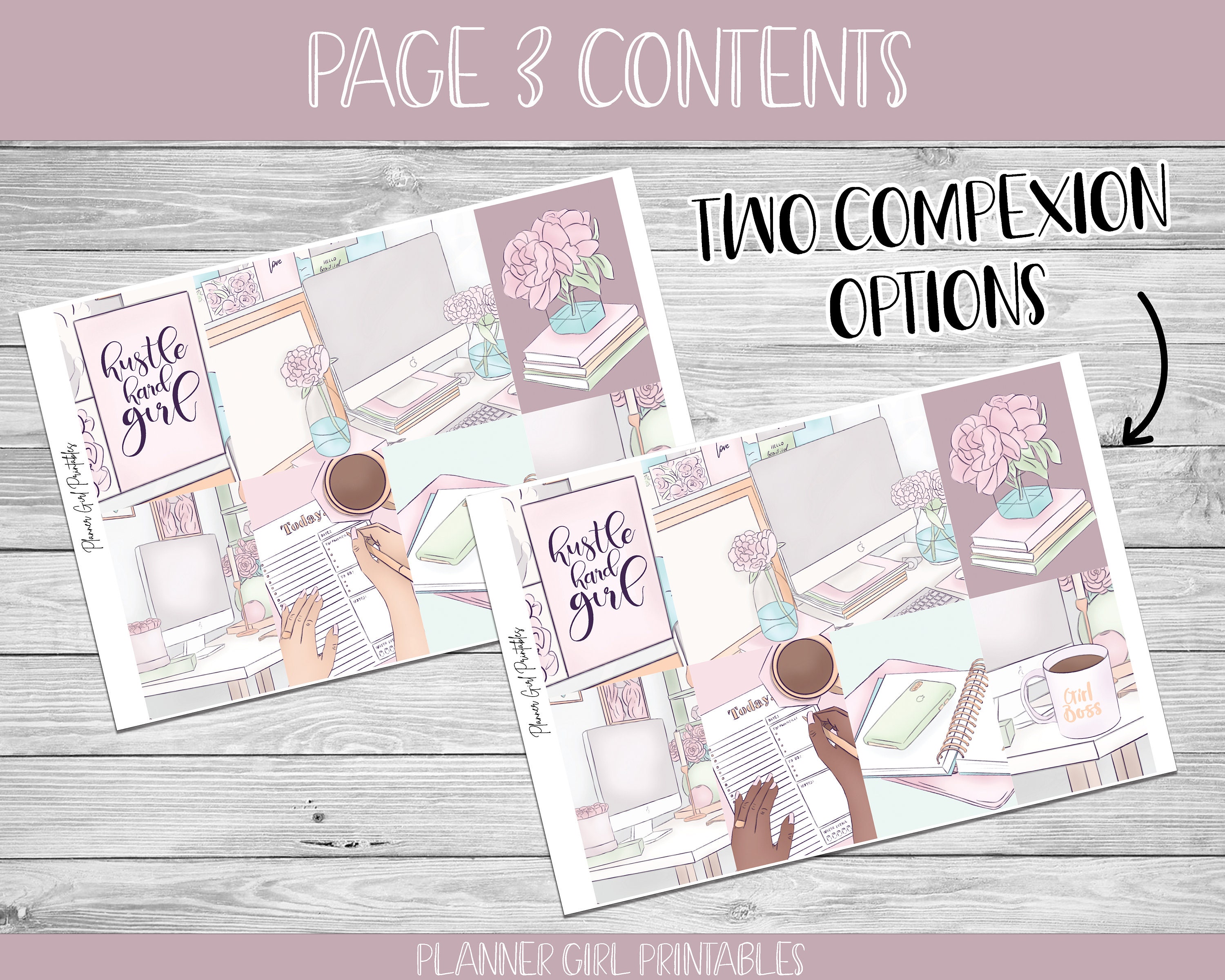 PRINTABLE Happy Planner Classic Stickers Weekly Kit | Hustle Hard Girl ...