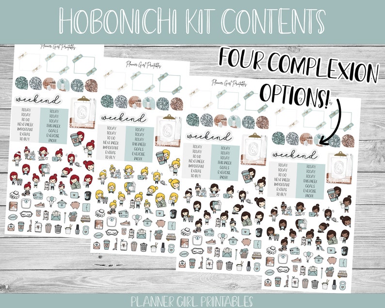 PRINTABLE Hobonichi Weeks Weekly Kit | Lets Hygge Stay Home Teal Boho ...