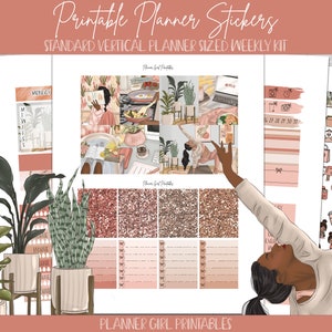 PRINTABLE Standard Vertical Planner Stickers Weekly Kit Stay at Home ...