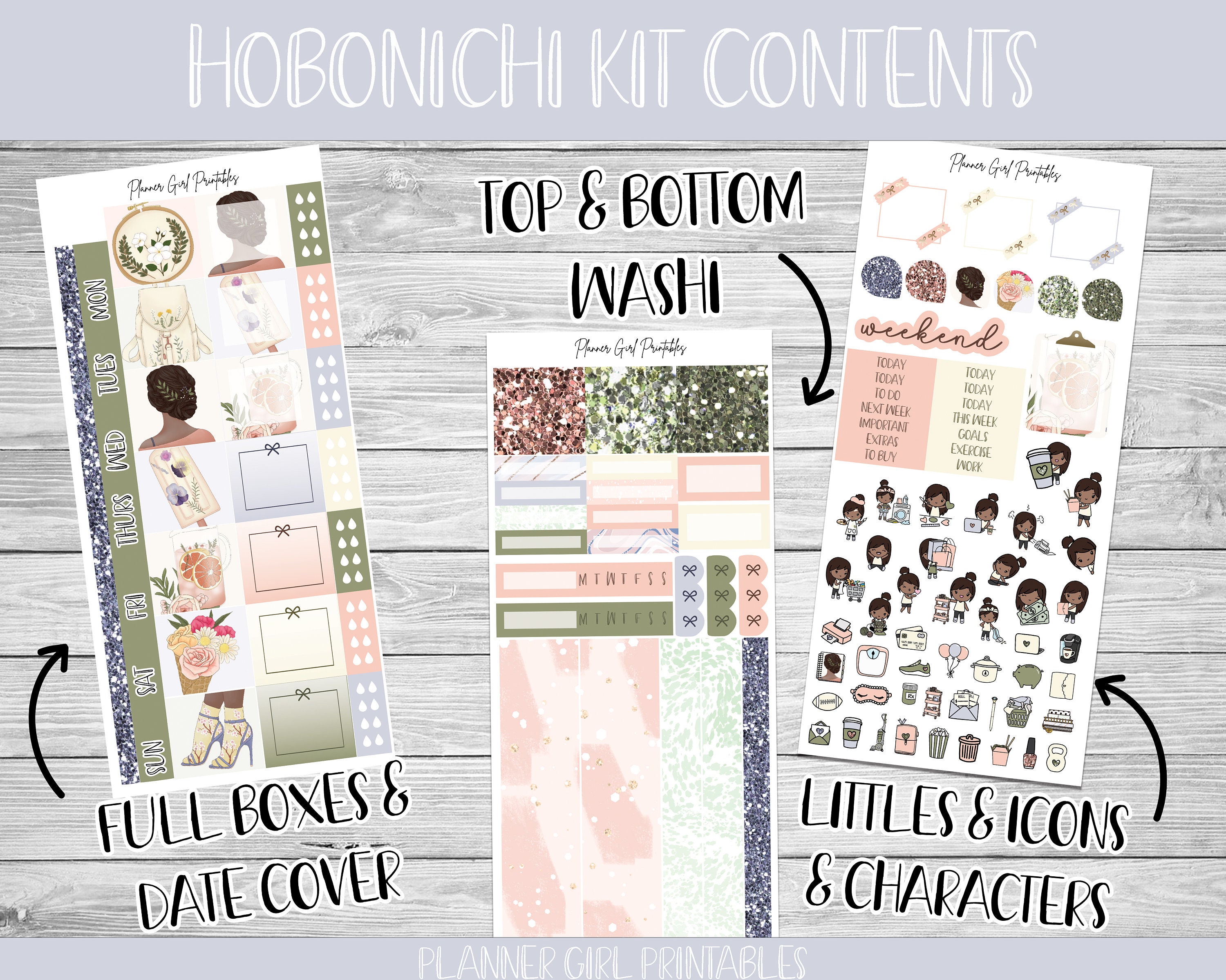 PRINTABLE Hobonichi Weeks Weekly Kit | Spring Time Flowers Feminine ...