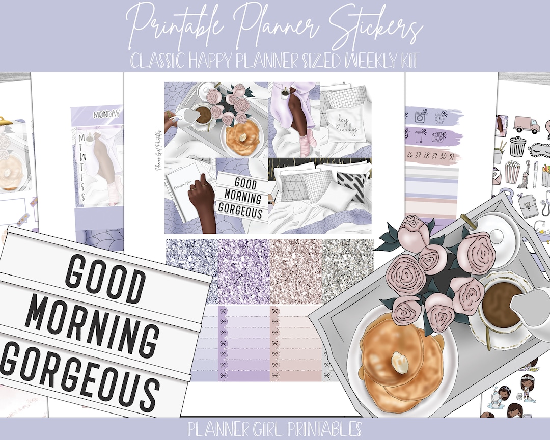 PRINTABLE Happy Planner Classic Stickers Weekly Kit | Lazy Sunday Cozy ...