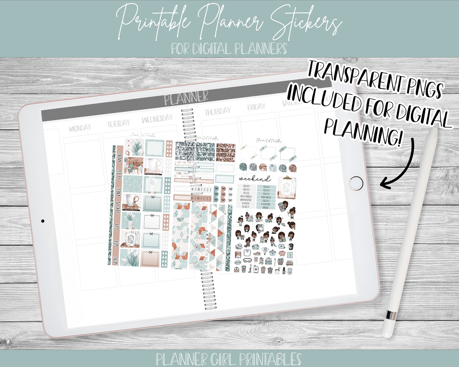 PRINTABLE Hobonichi Weeks Weekly Kit | Lets Hygge Stay Home Teal Boho ...
