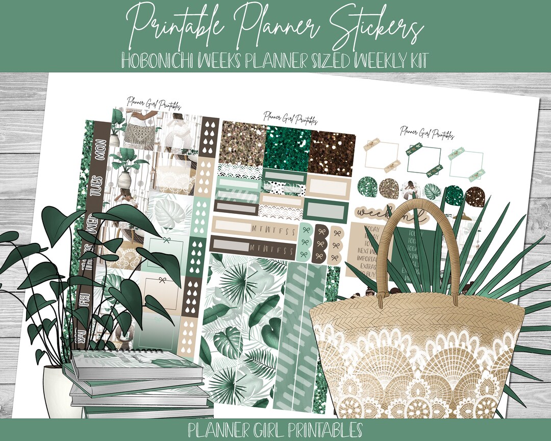 PRINTABLE Hobonichi Weeks Weekly Kit | Boho Summer Plant Lover Monstera ...