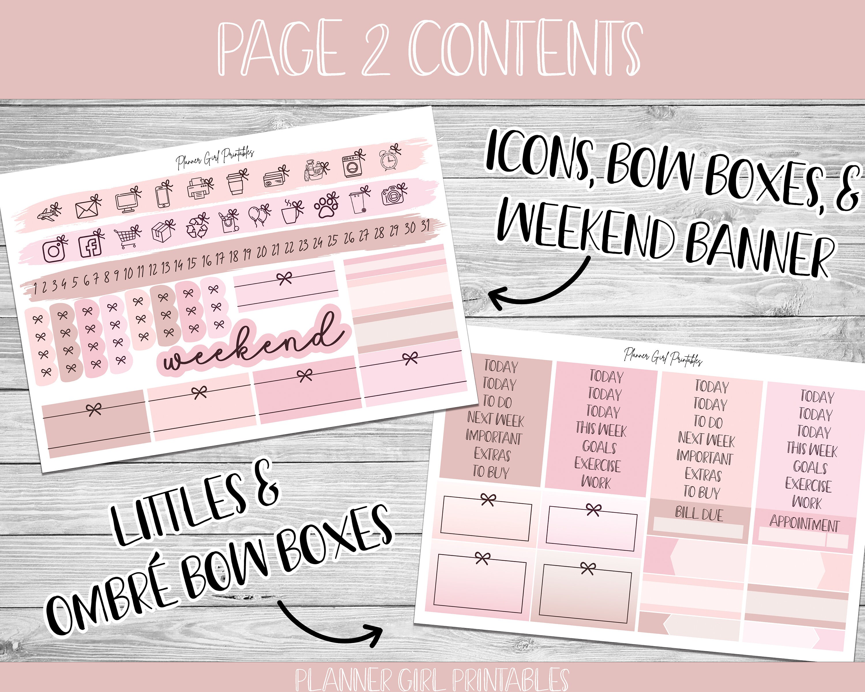 PRINTABLE Happy Planner Classic Stickers Weekly Kit XOXO | Etsy