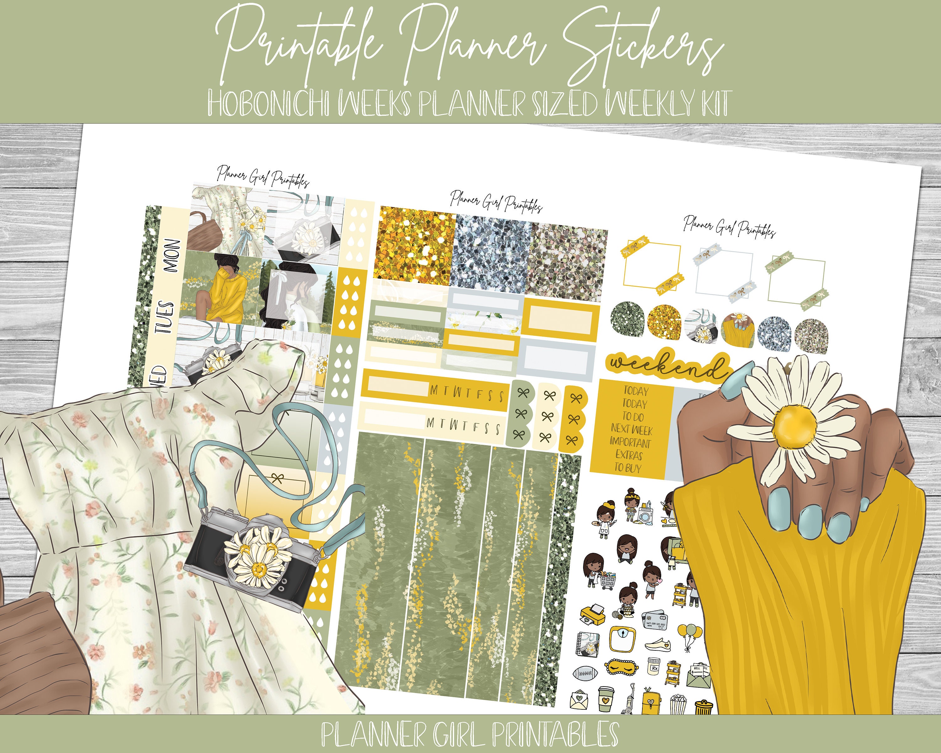 PRINTABLE Hobonichi Weeks Weekly Kit | Daisies and Wildflowers Spring ...