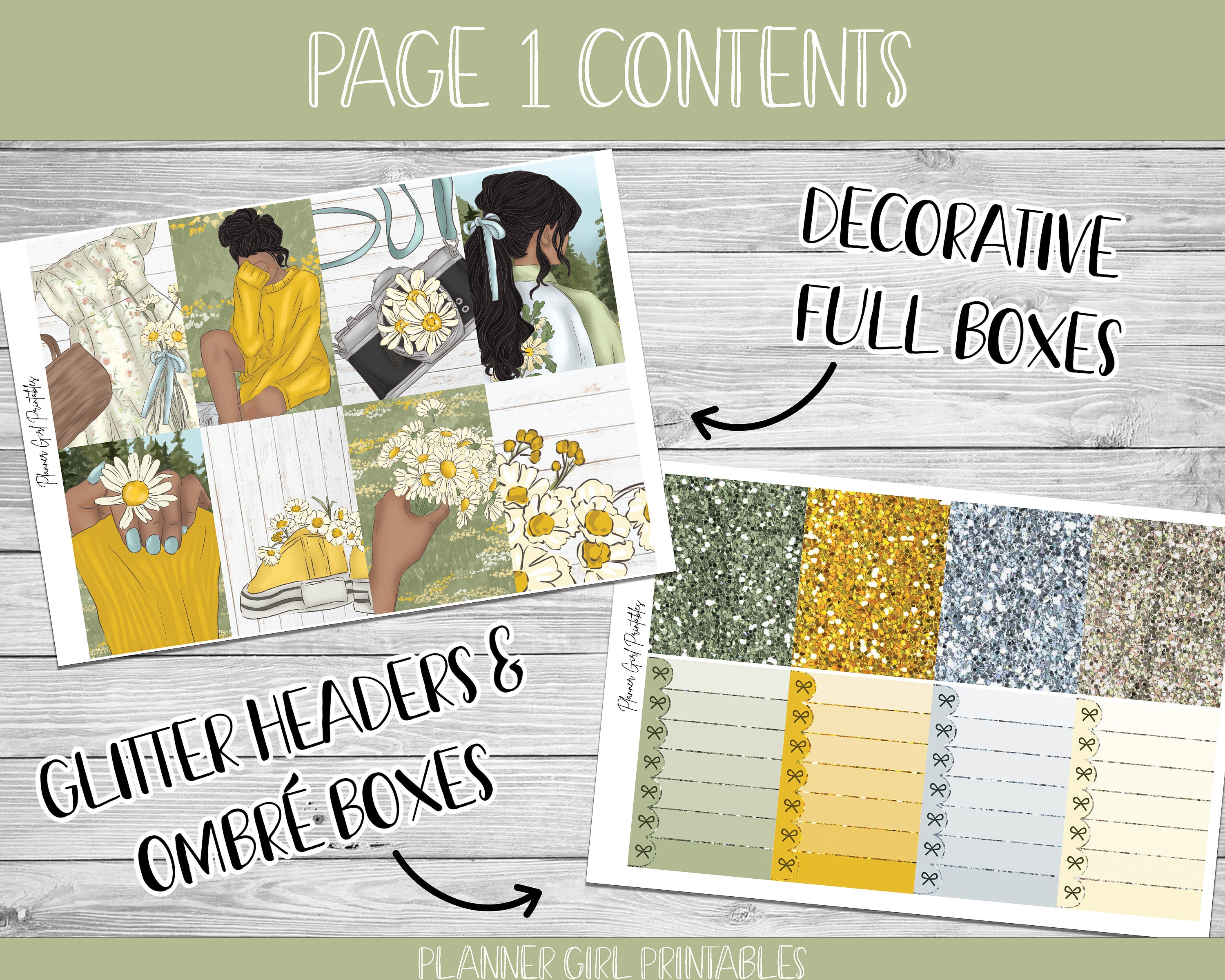 PRINTABLE Happy Planner Classic Stickers Weekly Kit Daisies | Etsy