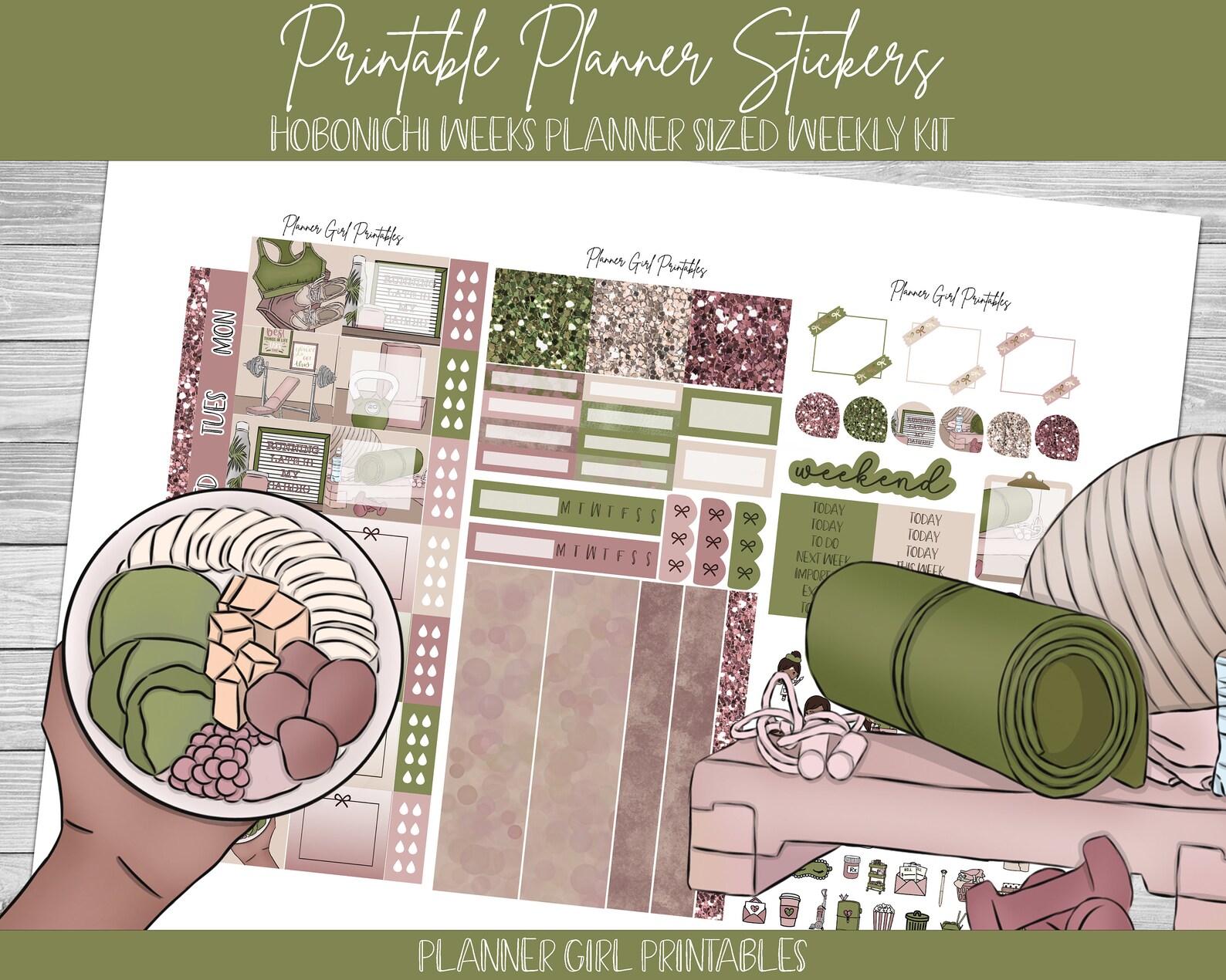 PRINTABLE Hobonichi Weeks Weekly Kit Healthy Lifestyle Gym ...