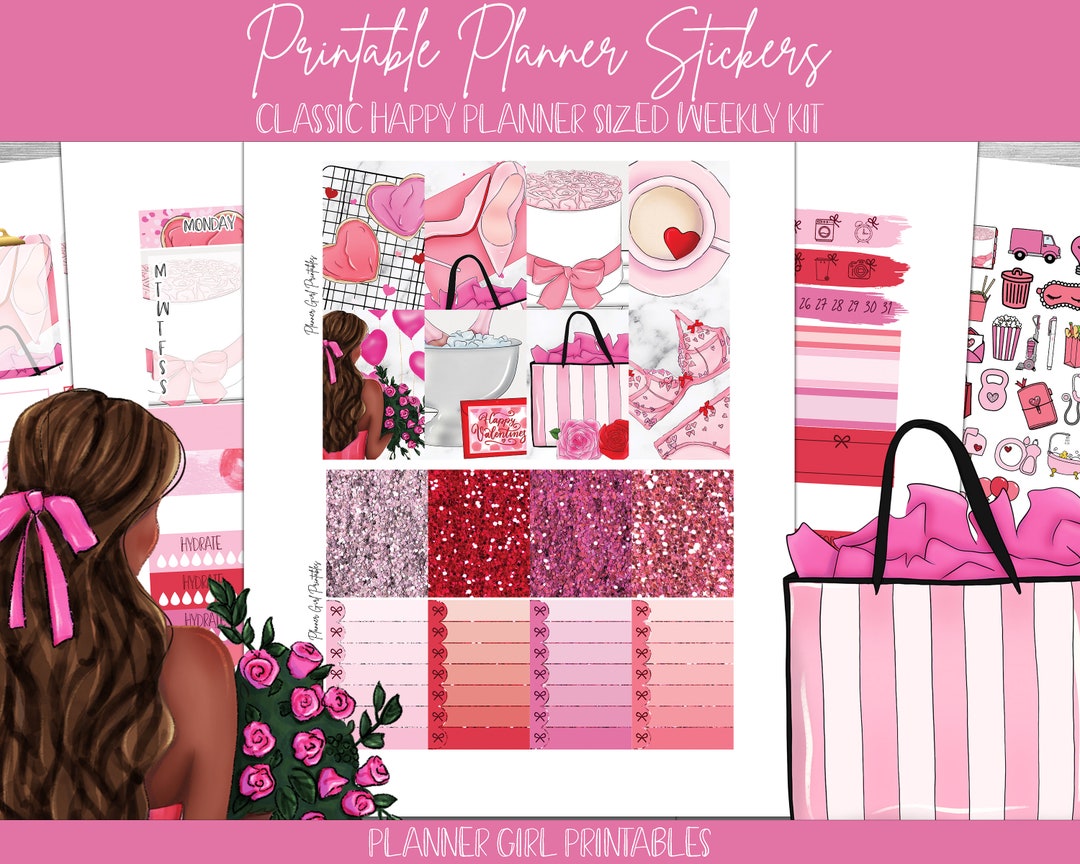 PRINTABLE Happy Planner Classic Stickers Weekly Kit | Happy Valentine's ...