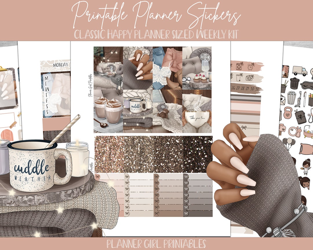 PRINTABLE Happy Planner Classic Stickers Weekly Kit | Happy Place Comfy ...