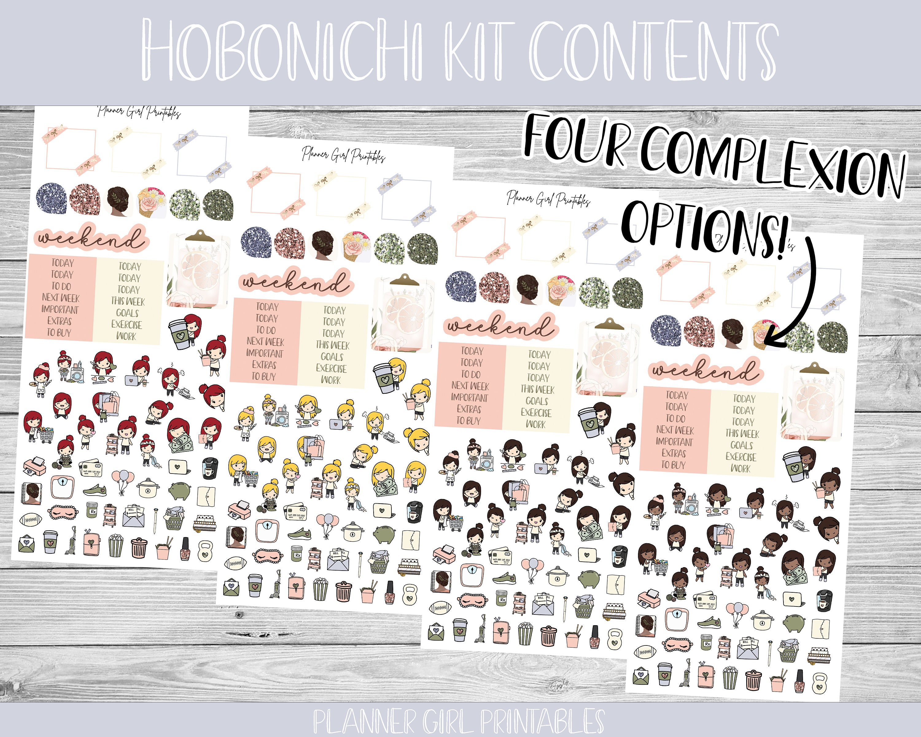 PRINTABLE Hobonichi Weeks Weekly Kit Spring Time Flowers Feminine Girly ...
