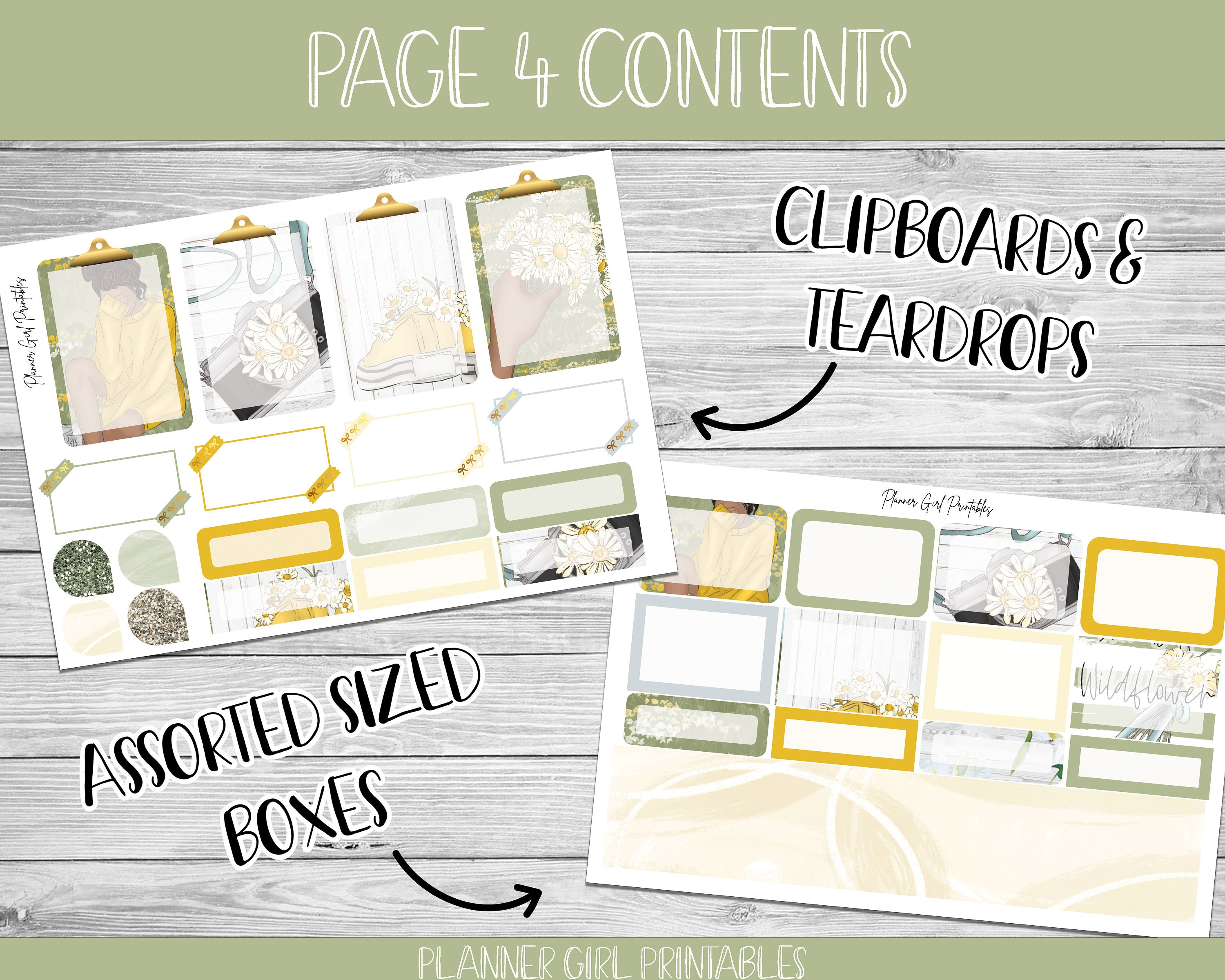 PRINTABLE Happy Planner Classic Stickers Weekly Kit Daisies | Etsy