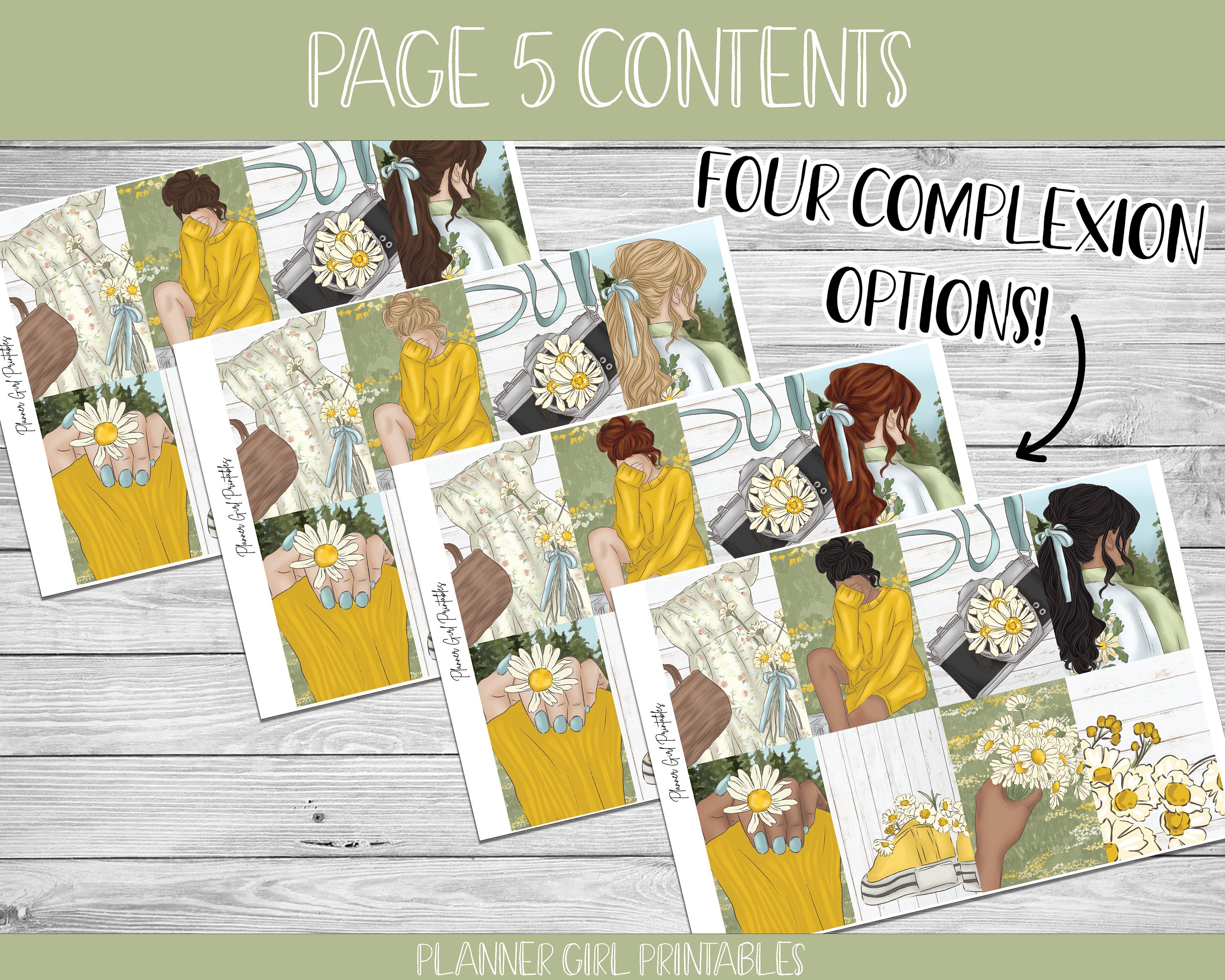 PRINTABLE Happy Planner Classic Stickers Weekly Kit Daisies | Etsy