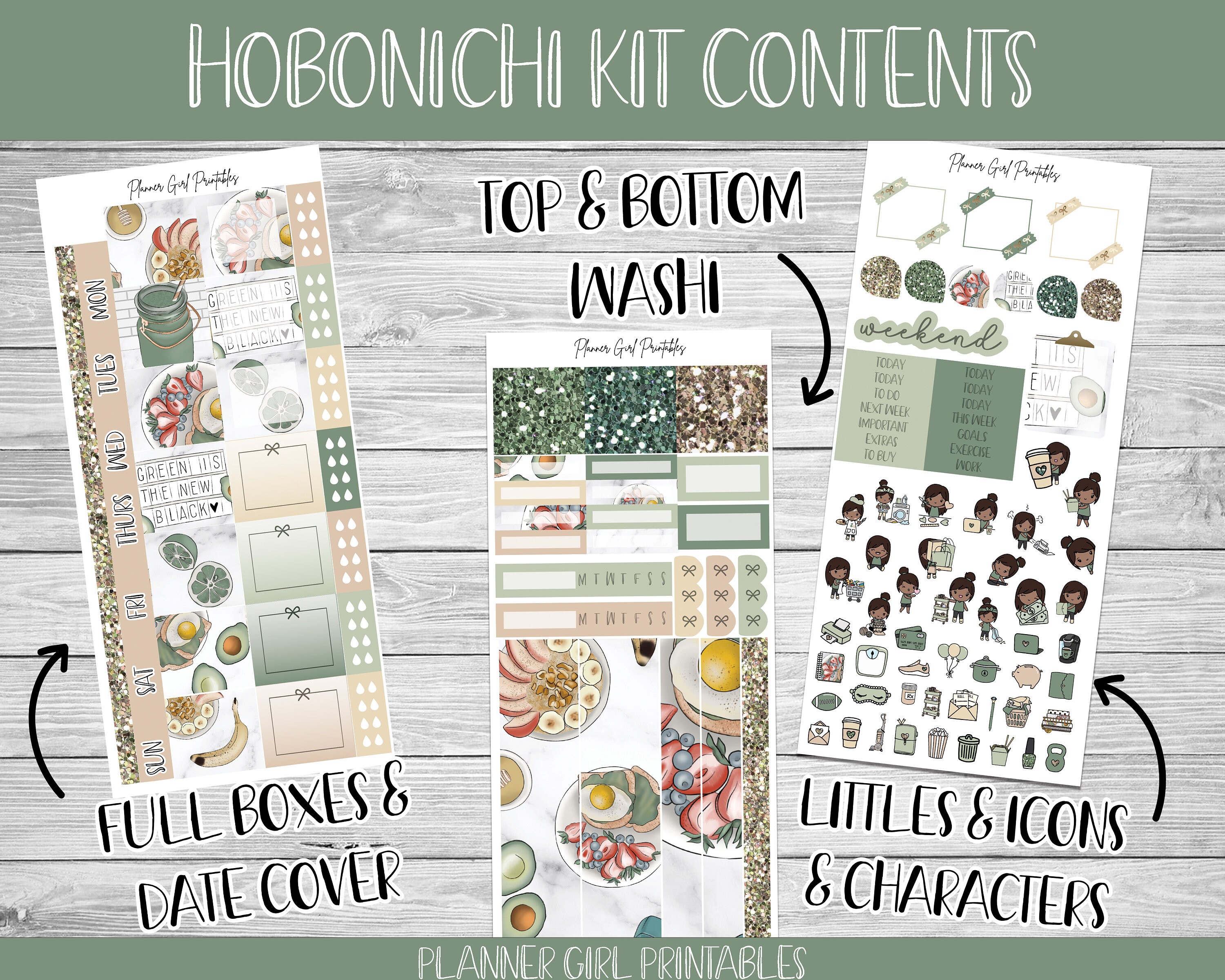 PRINTABLE Hobonichi Weeks Weekly Kit | Healthy Eating Fruits and ...