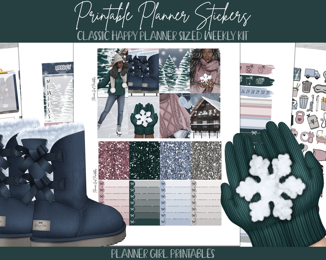 PRINTABLE Happy Planner Classic Stickers Weekly Kit | Ice Skating ...