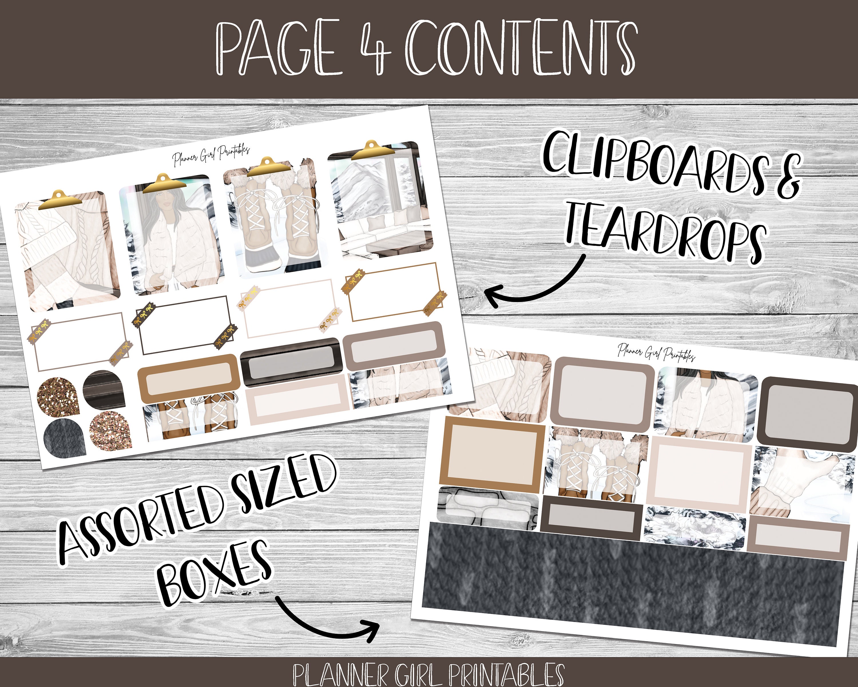 PRINTABLE Standard Vertical Planner Stickers Weekly Kit | Snow Lodge ...
