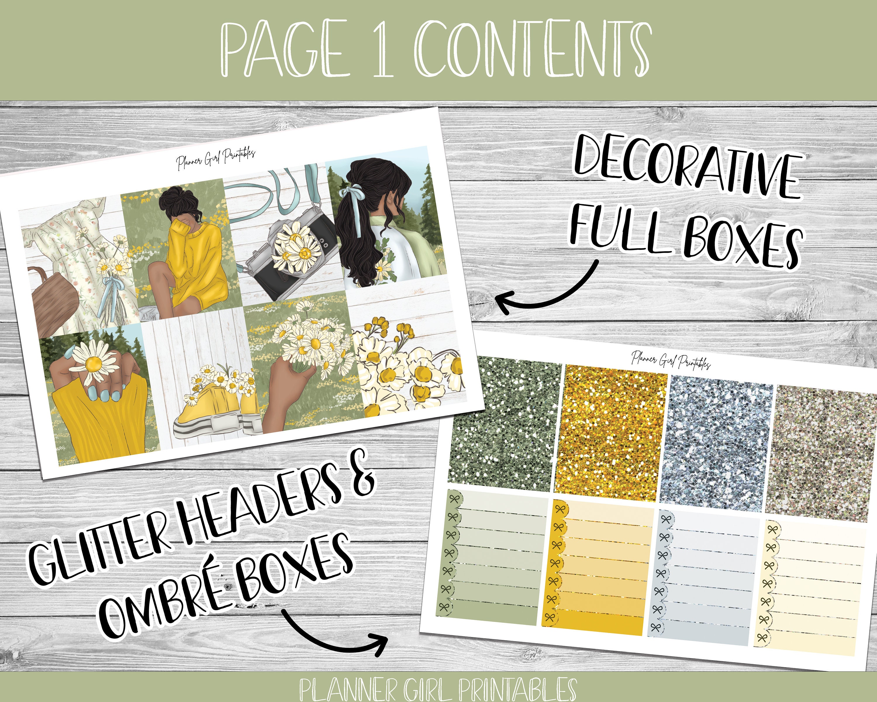 PRINTABLE Standard Vertical Planner Stickers Weekly Kit Daisies Spring ...