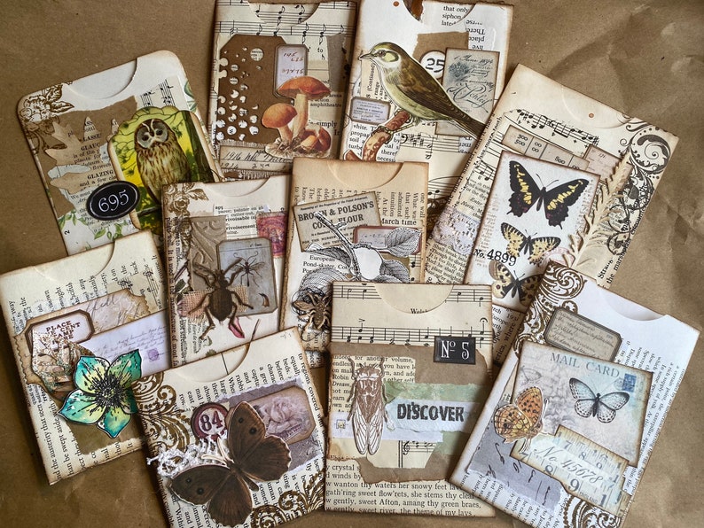 Handmade Junk Journal Pockets. 10 Pack. Junk Journal Supplies. - Etsy UK