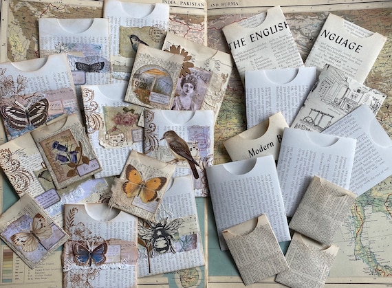 Handmade Junk Journal Pockets. 10 Pack. Junk Journal Supplies