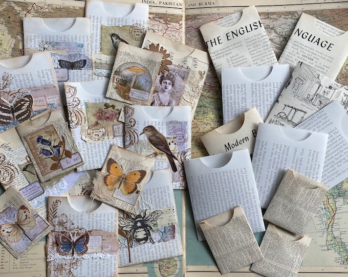 Handmade Junk Journal Pockets. 10 Pack. Junk Journal Supplies. Vintage ...