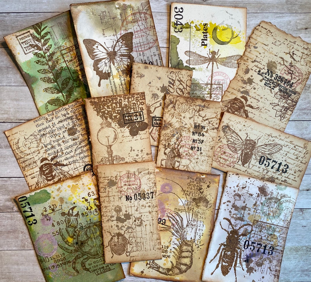 Lucky Dip Pack Handmade Stamped Ephemera for Junk Journals. - Etsy