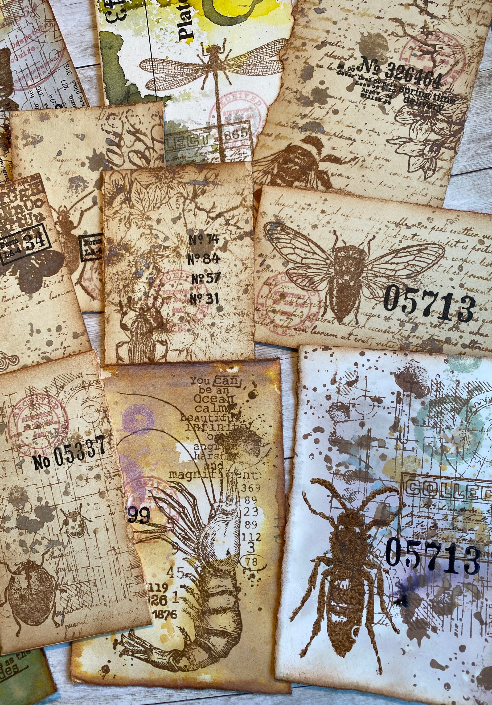 Lucky Dip Pack Handmade Stamped Ephemera for Junk Journals. - Etsy