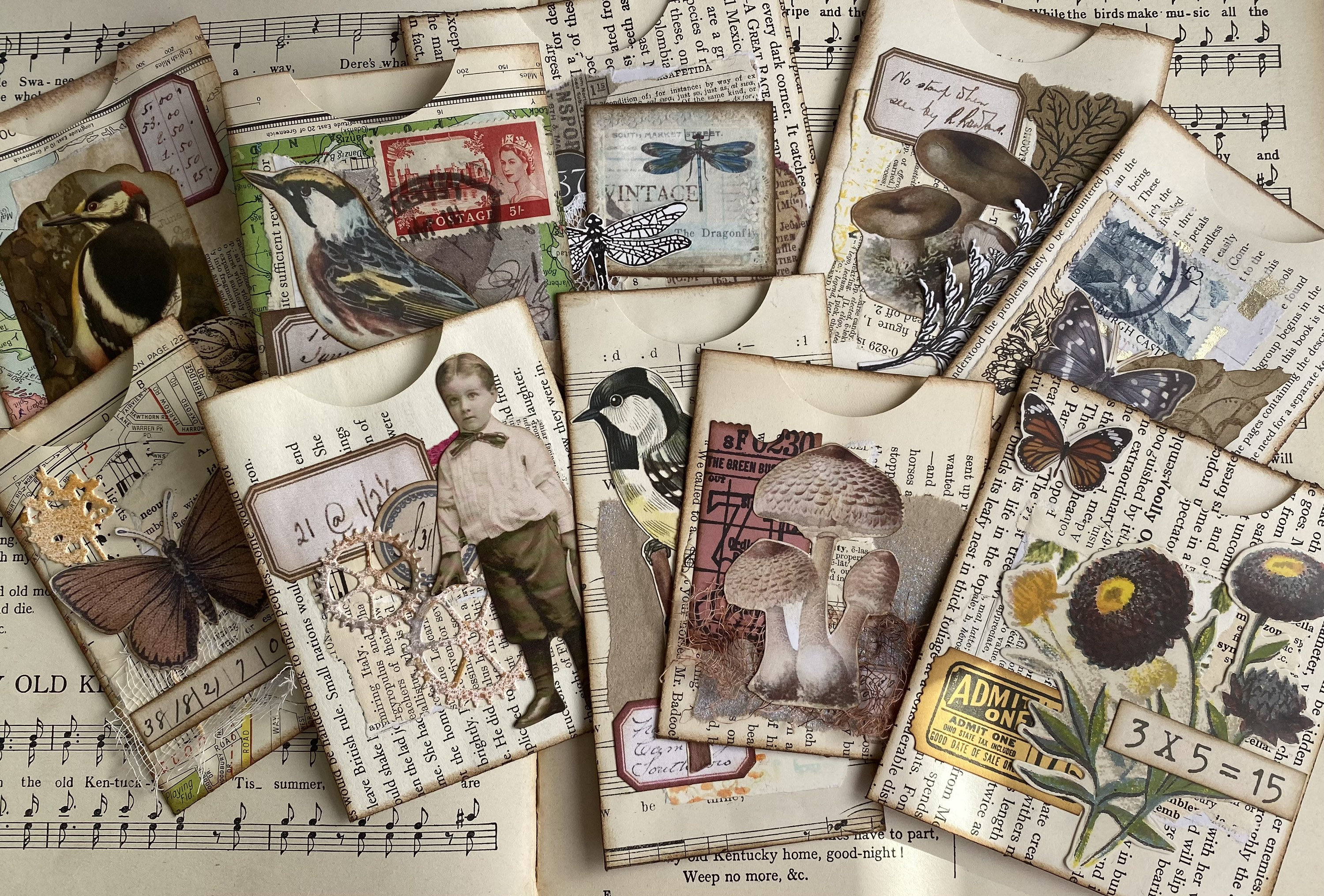 Handmade Junk Journal Pockets. 10 Pack. Junk Journal Handmade Junk Journal Pockets. 10 Pack. Junk Journal