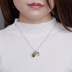 Tiny Acorn Pendant Necklace: Brass Delicate Symbol Jewelry (10MM)