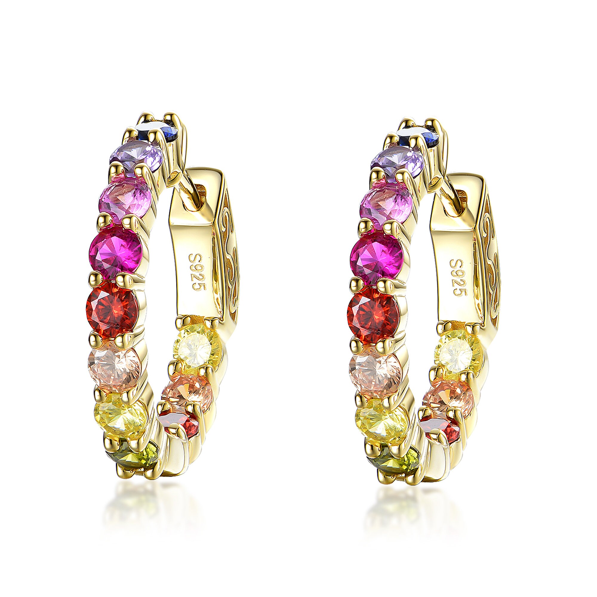 Rainbow Earrings Rainbow Hoop Earringmulti Color Hoop | Etsy