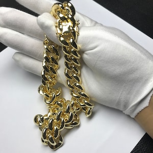 18MM Brass Cuban Chain - Iced Out Hip Hop Necklace