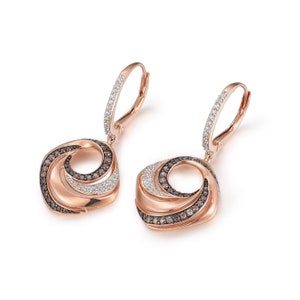 925 Sterling Silver Gold Plated Cz Contemporary Drop Earring For Women main image 1
