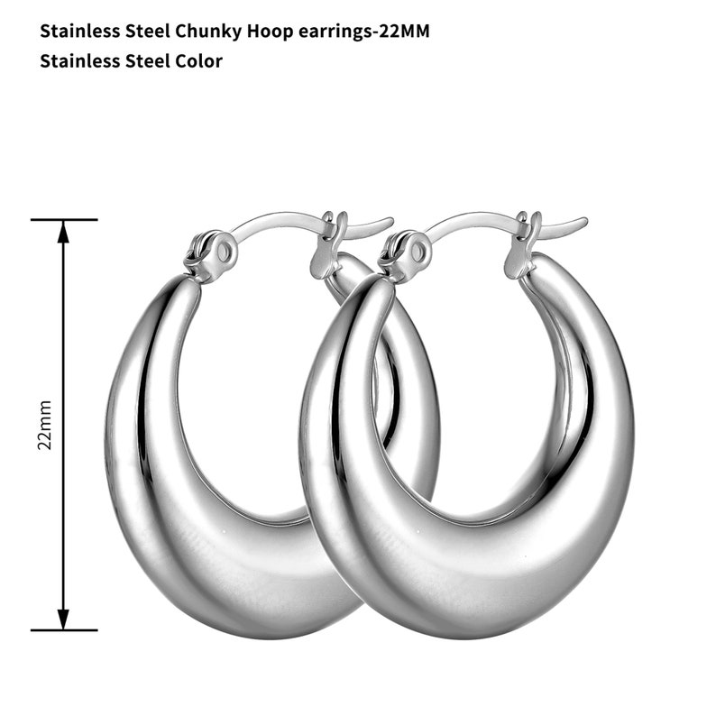 Chunky Hoops Fashion Hoop Earrings for Women Earring Gold Etsy
