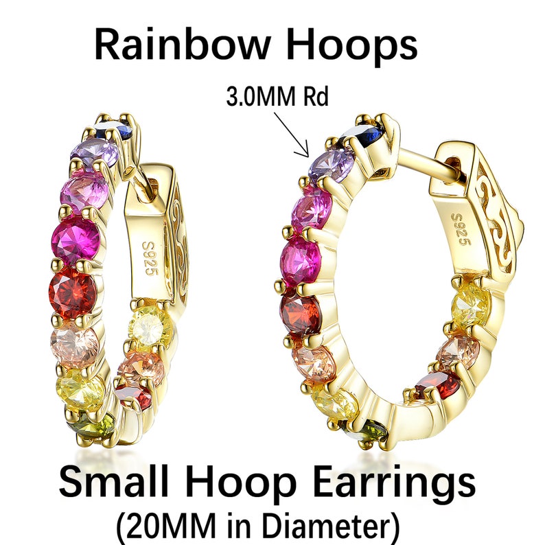 Rainbow Earrings Rainbow Hoop Earringmulti Color Hoop Etsy
