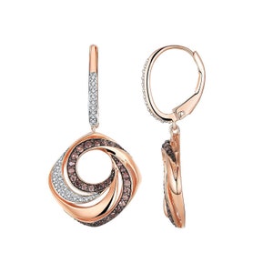 925 Sterling Silver Gold Plated Cz Contemporary Drop Earring For Women