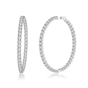 2,5-Zoll-Creolen aus Sterlingsilber mit Cubic Zirkonia