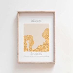 Proverbs 3:5 | Abstract Art | Modern Scripture Decor | Bible Verse Prints | Christian Home Decor | Christian Faith | Trust in the Lord