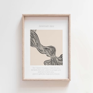 Jeremiah 29:11 | Abstract Art | Modern Scripture Decor | Bible Verse Prints | Christian Home Decor | Christian Faith | For I know the plans