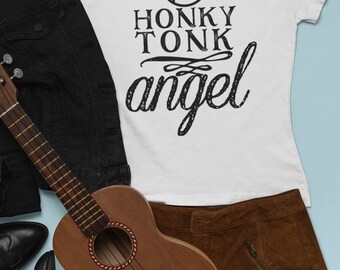 Honky Tonk Angel Unisex Crewneck T Camicia