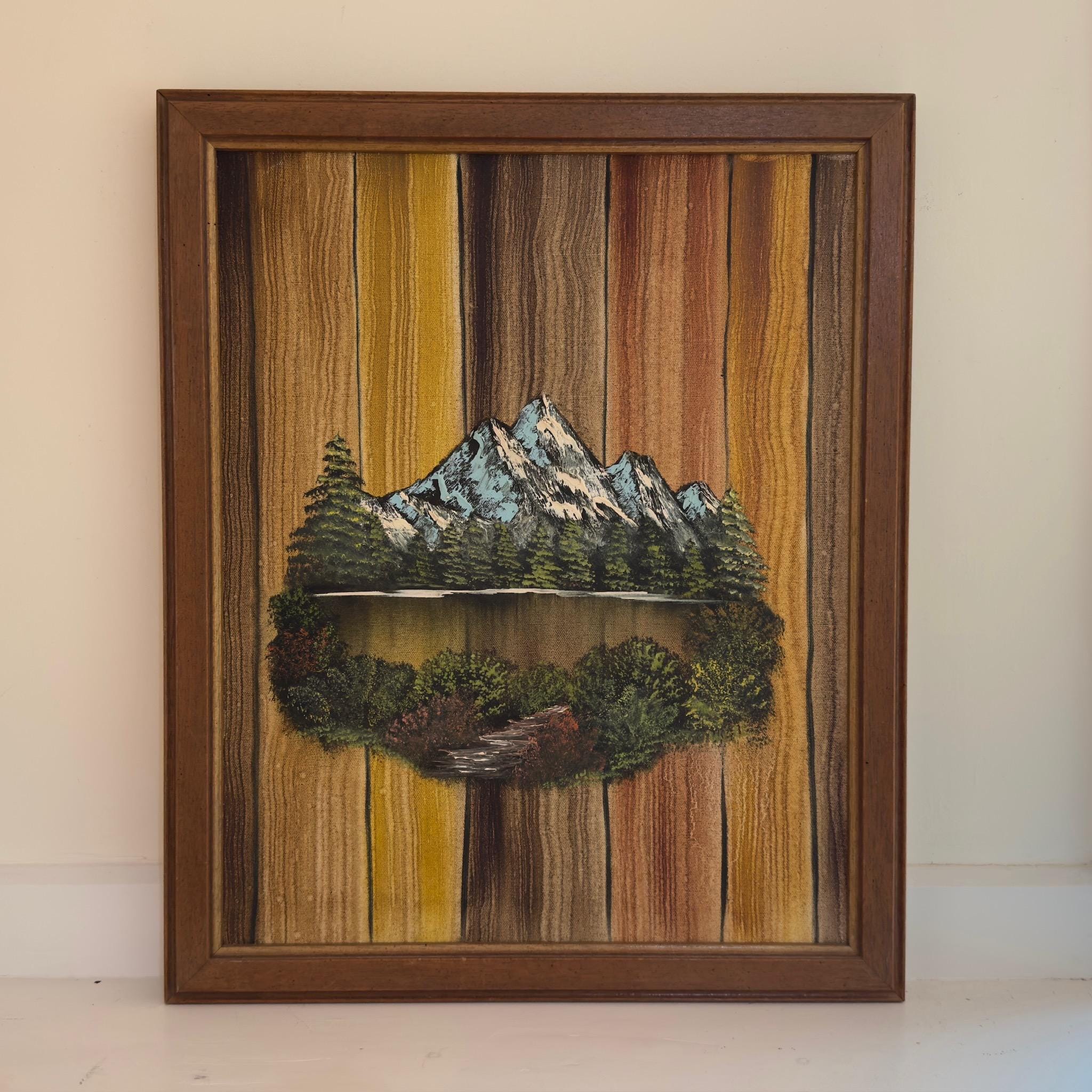 Outsider Art Painting; Trompe-l'oeil Trick of the Eye Vintage