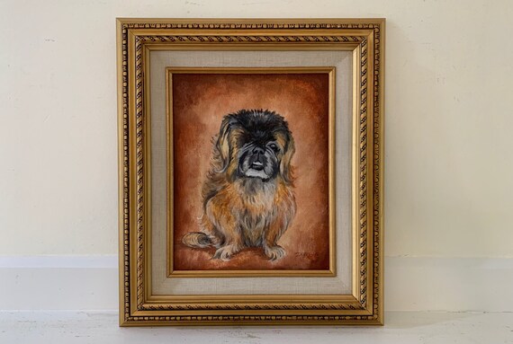Vintage Framed 1970s Original Pet Portrait Oil Painting of a - Etsy