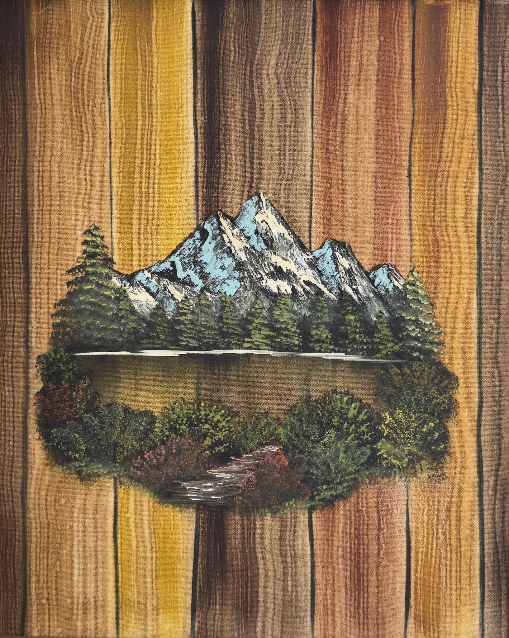 Outsider Art Painting; Trompe-l'oeil Trick of the Eye Vintage