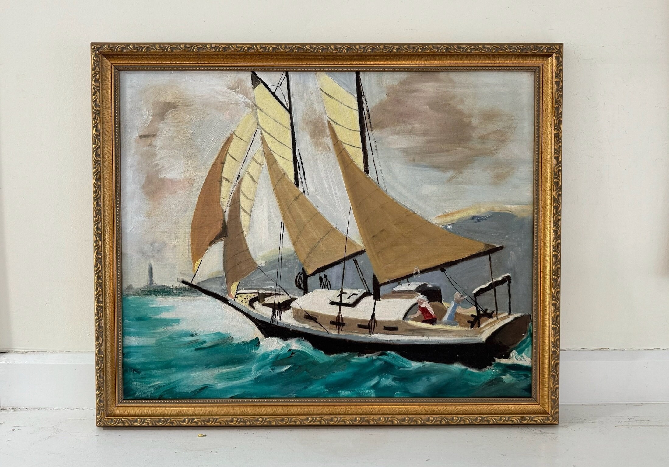 Vintage Schooner Painting - Etsy