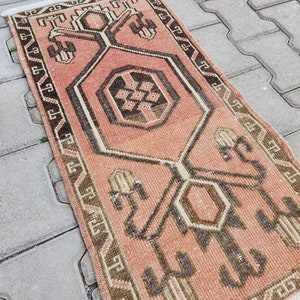 2x3 Small ORANGE VINTAGE Rug, Turkish  rug, 46x90 area rug vintage rug oushak rug small kilim rug small bohemian rug kilim door mat