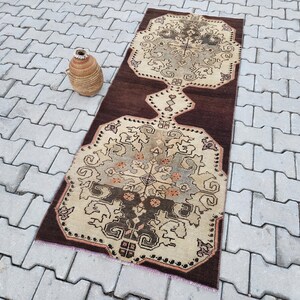 2x6 Brown Turkish Runner Rug, Runner Rug,  Anatolia, Rustic runner rug, Oushak - Vintage Runner, Soft Runner Rug 2.5x6.3 ft. (78x193cm)