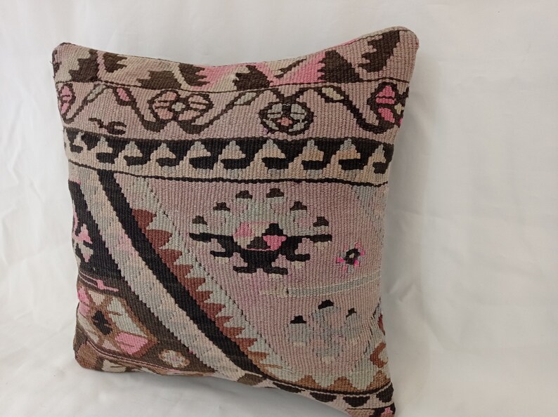 bohemian pillow Turkish pillow 16 x 16 Inches pillow Kilim pillow vintage pillow throw pillow 40x40 pillow