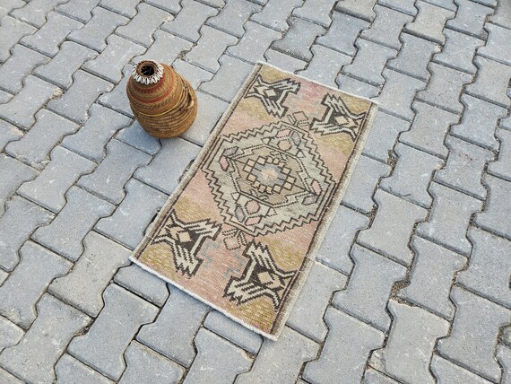 Small Pink & Green Vintage Turkish Rug, 1.5x2.7 Ft - Etsy UK