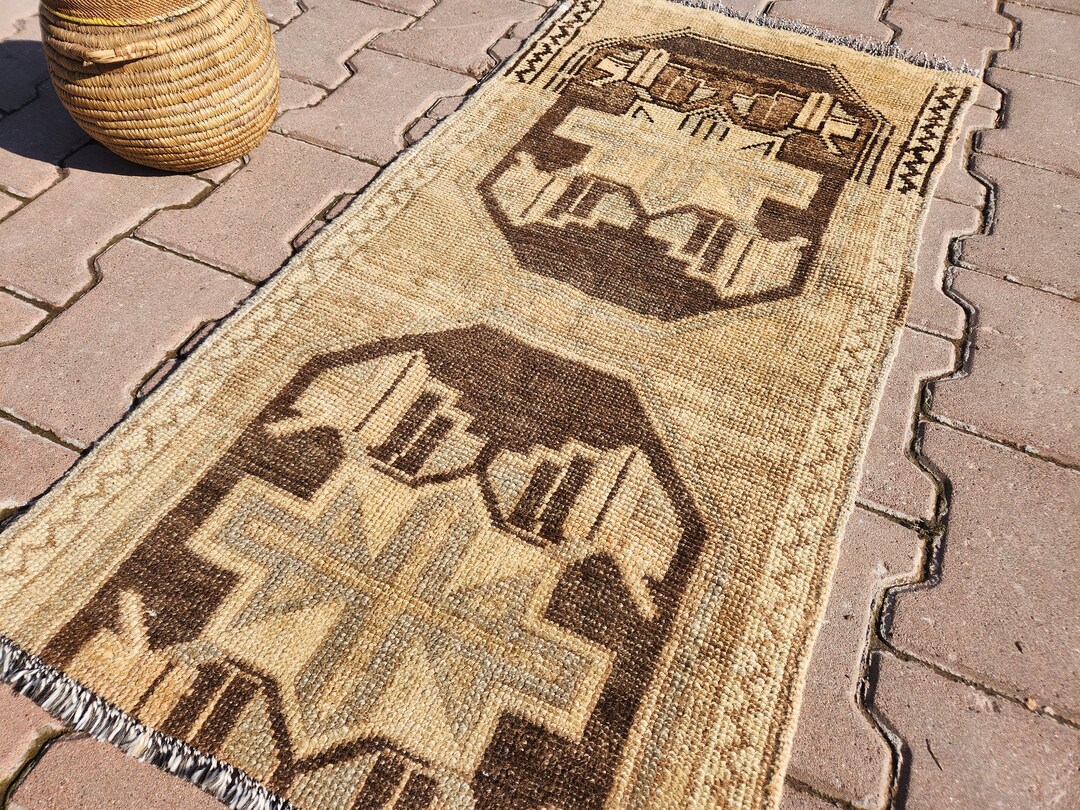 2x3 Small BROWN VINTAGE Rug Turkish Rug 51x99 Small Vintage - Etsy