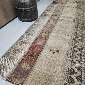 2x6 Brown Patchwork Rug, Bohemian Rug, Anatolia, Rustic runner rug, Oushak - Turkish - Vintage Runner, Kilim Patchwork Rug  (59x172m)
