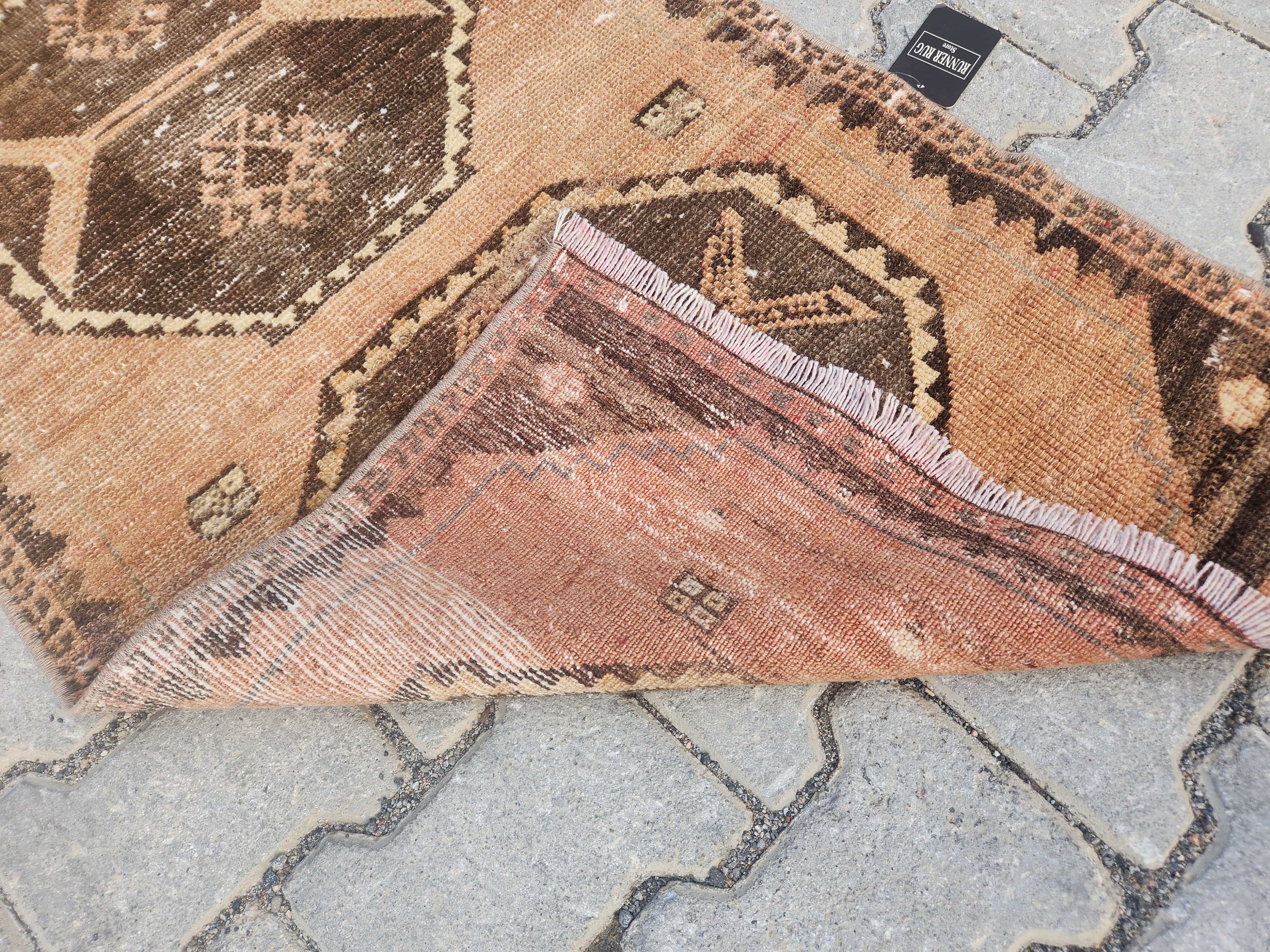 2 ヴィンテージラグ トルコ ランナー ブラウン 158 × 65 cm No.TR2594