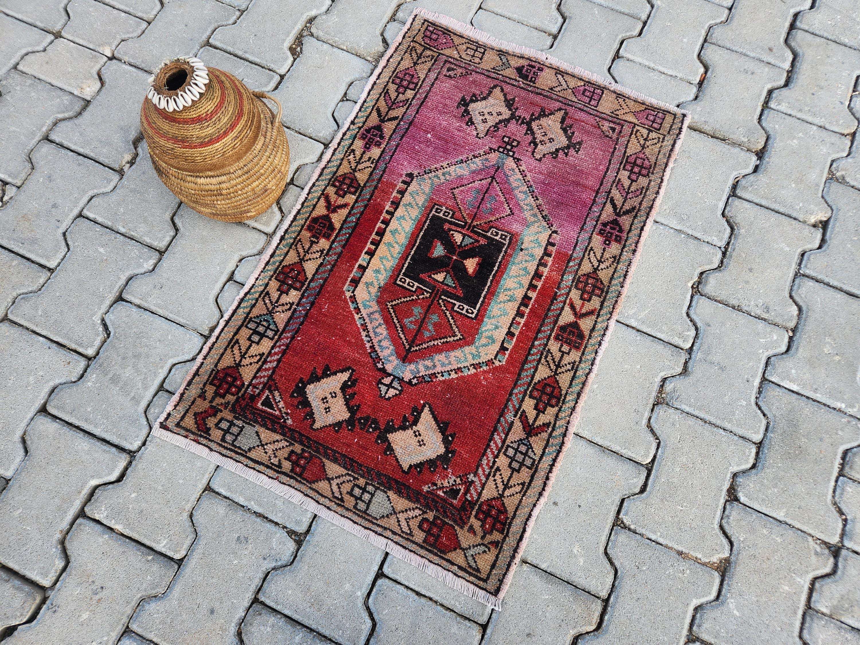 Small Red Oushak Rug: 2x3 Vintage Turkish Rug - Etsy