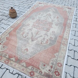 4x8 Red Turkish Rug, Bohemian Rug, Anatolian Soft rug, Home Decor,  Oushak Rug, Turkish, Faded rug, Turkish Rustic Rug 4.4x8.1 (137x247)